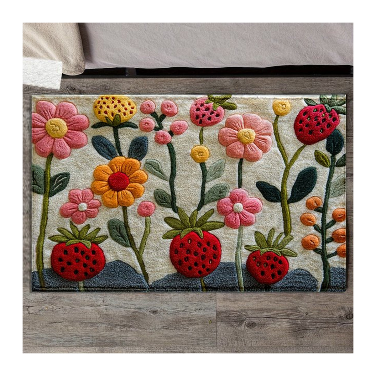VIKAMA2D Garten Blume Fußmatte und Teppich in Mehrfarbig für Wohnzimmer, Küche oder Bad mit rutschfester Oberfläche - Bild 1