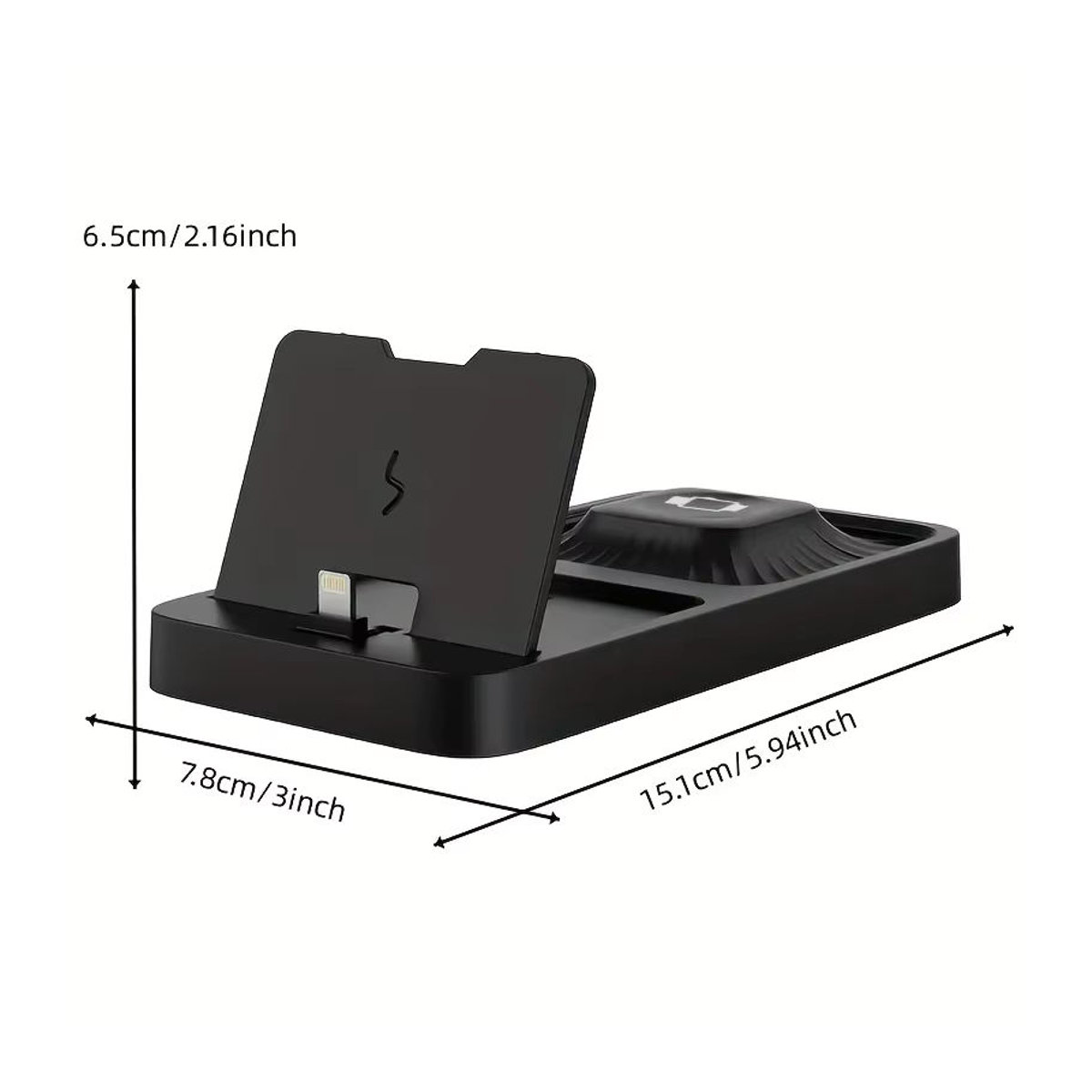 Vikefon 3 in 1 faltbares kabelloses Ladegerät 15W Schnellladestation für iPhone, Apple Watch und AirPods Pro in Weiß oder Schwarz - Bild 5