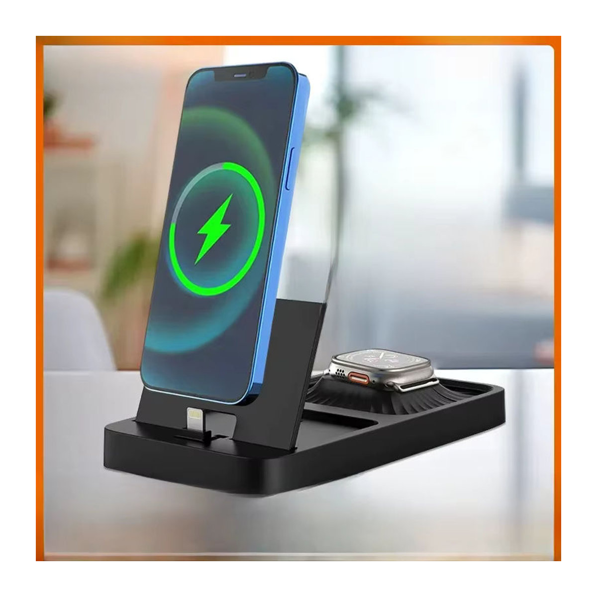 Vikefon 3 in 1 faltbares kabelloses Ladegerät 15W Schnellladestation für iPhone, Apple Watch und AirPods Pro in Weiß oder Schwarz - Bild 7