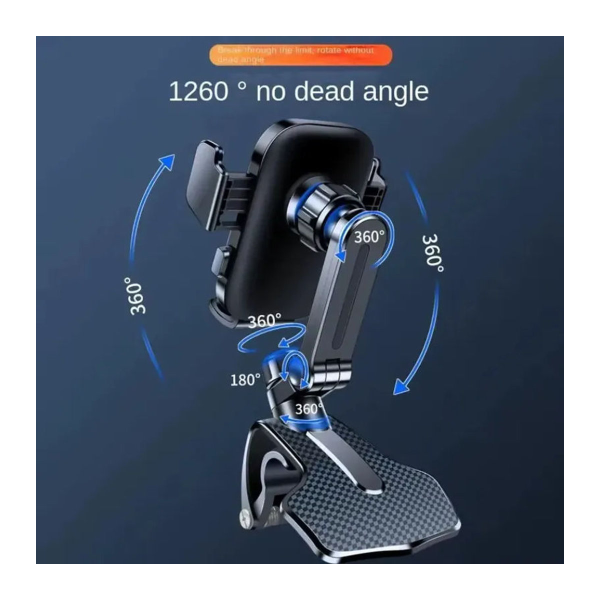 VIKEFON Kohlefaser Autotelefonhalterung Schwarz mit 360 Grad Drehung und automatischer Verriegelung für iPhone und Android Smartphones - Bild 4