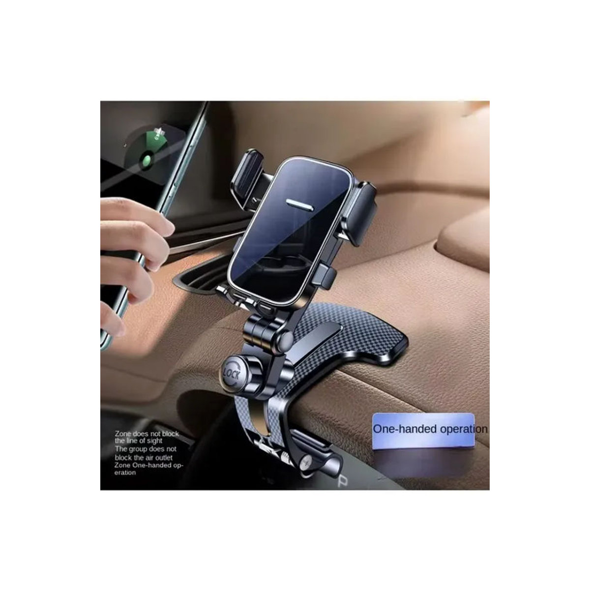 VIKEFON Kohlefaser Autotelefonhalterung Schwarz mit 360 Grad Drehung und automatischer Verriegelung für iPhone und Android Smartphones - Bild 7