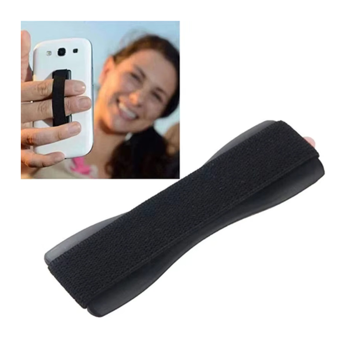 VIKEFON Selbstklebender Fingerring-Telefonhalter mit elastischem Seil für iPhone, Samsung und Xiaomi in Schwarz oder Bunt - Bild 3