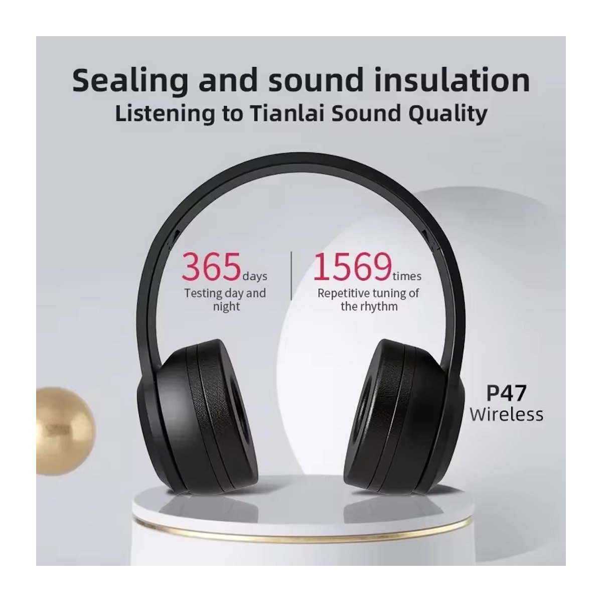 VIKEFON Stereo P47 Bluetooth Headset 5.0 Wireless Folding Headset für iPhone Samsung und PC in Schwarz oder Weiß - Bild 5