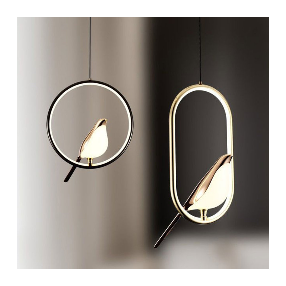 Vikotou Modern LED Kronleuchter in Schwarz als drehbare Pendelleuchte für das Esszimmer und die Küche - Bild 1