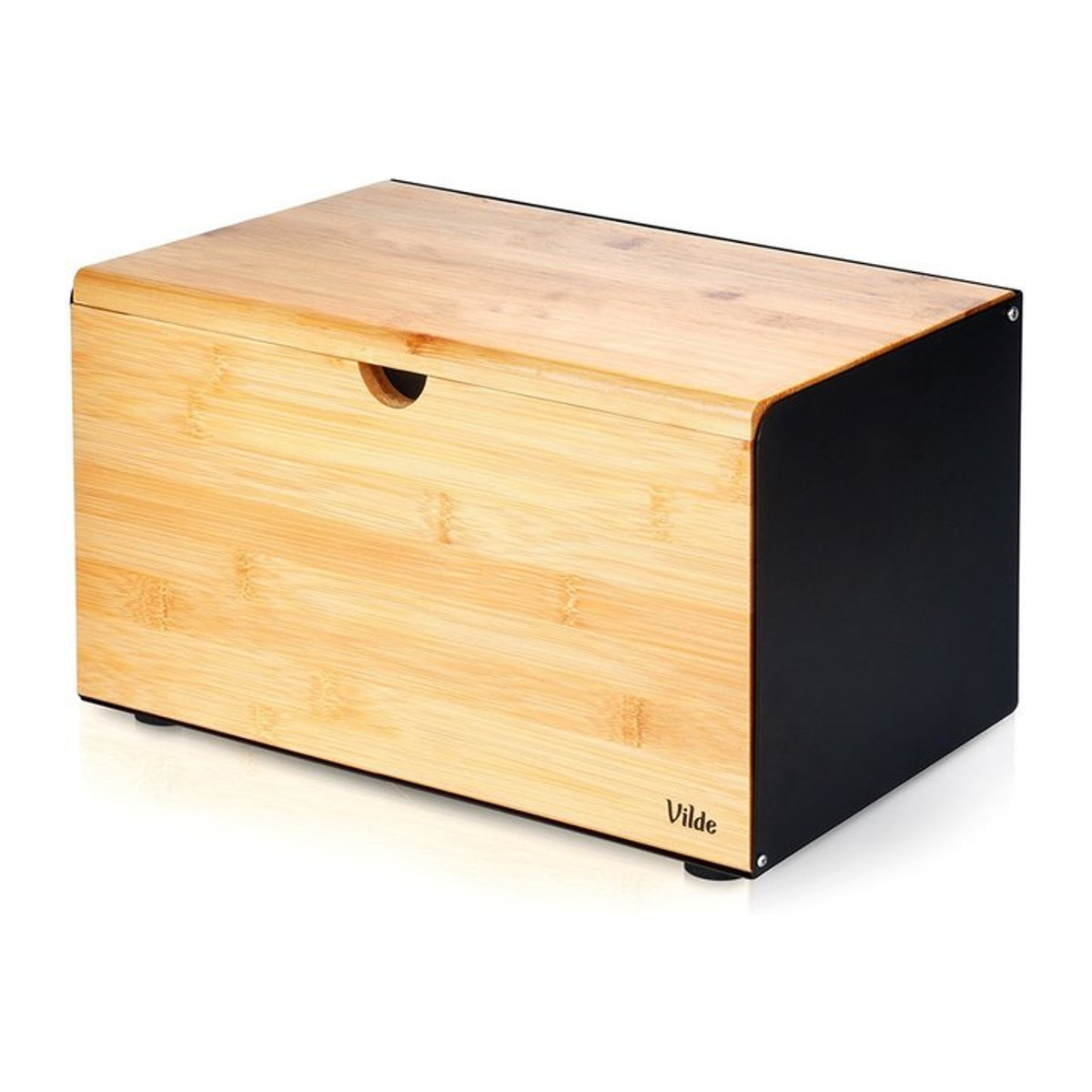 Vilde Brotbox aus Holz und Metall in Schwarz, Doppel-Abdeckung, B: 35,5 cm, T: 22 cm, H: 20,5 cm - Bild 1