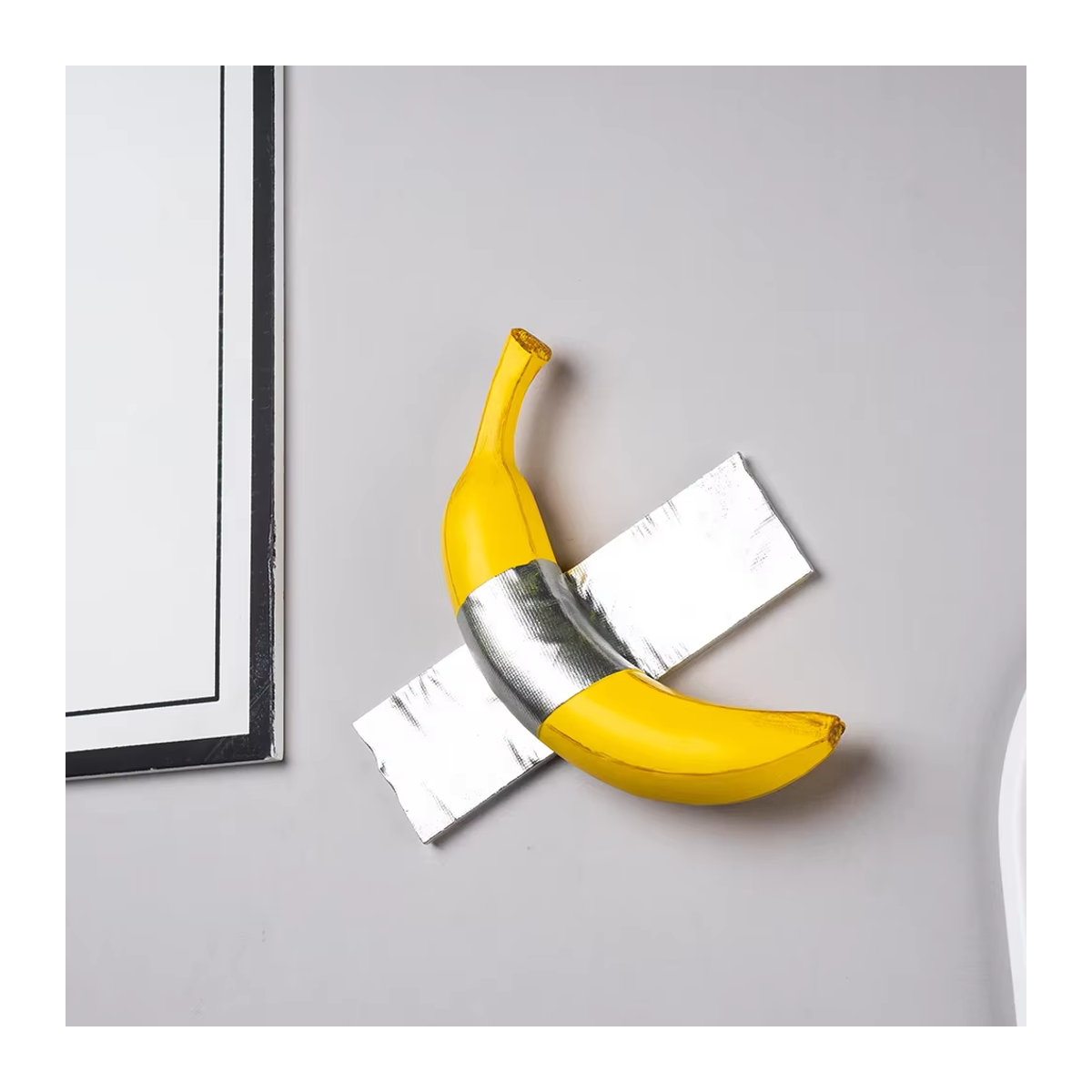 Vilead Wandkunst Bananen-Komiker-Figur aus Kunstharz in Gelb zur Wanddekoration für Wohnzimmer, Küche oder Badezimmer - Bild 2