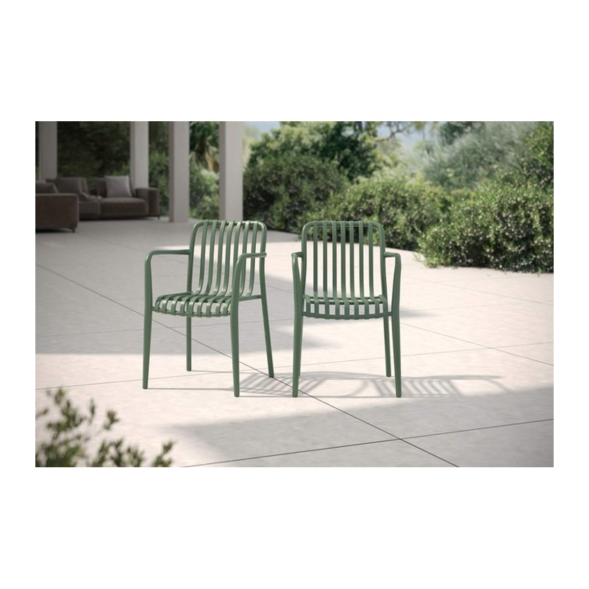 Villana Pico Soft Stapelsessel 2er-Set in Grün aus Kunststoff, B/T/H: 54 x 58,5 x 80,5 cm - Bild 1