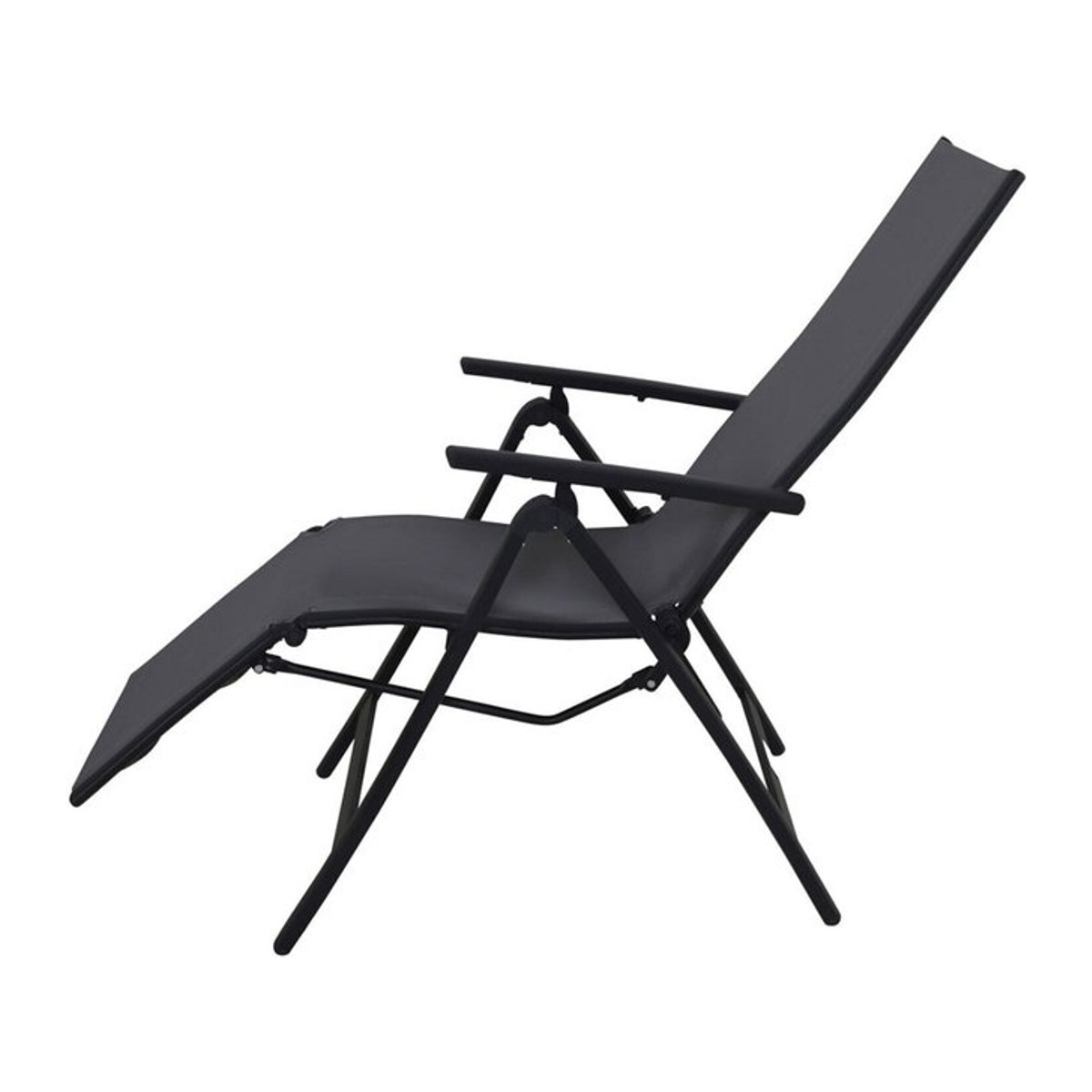 Villana Sylvania Relaxsessel aus Aluminium und Textilene in Anthrazit/Grau, klappbar, B: 67 cm, T: 58 cm, H: 110 cm - Bild 1