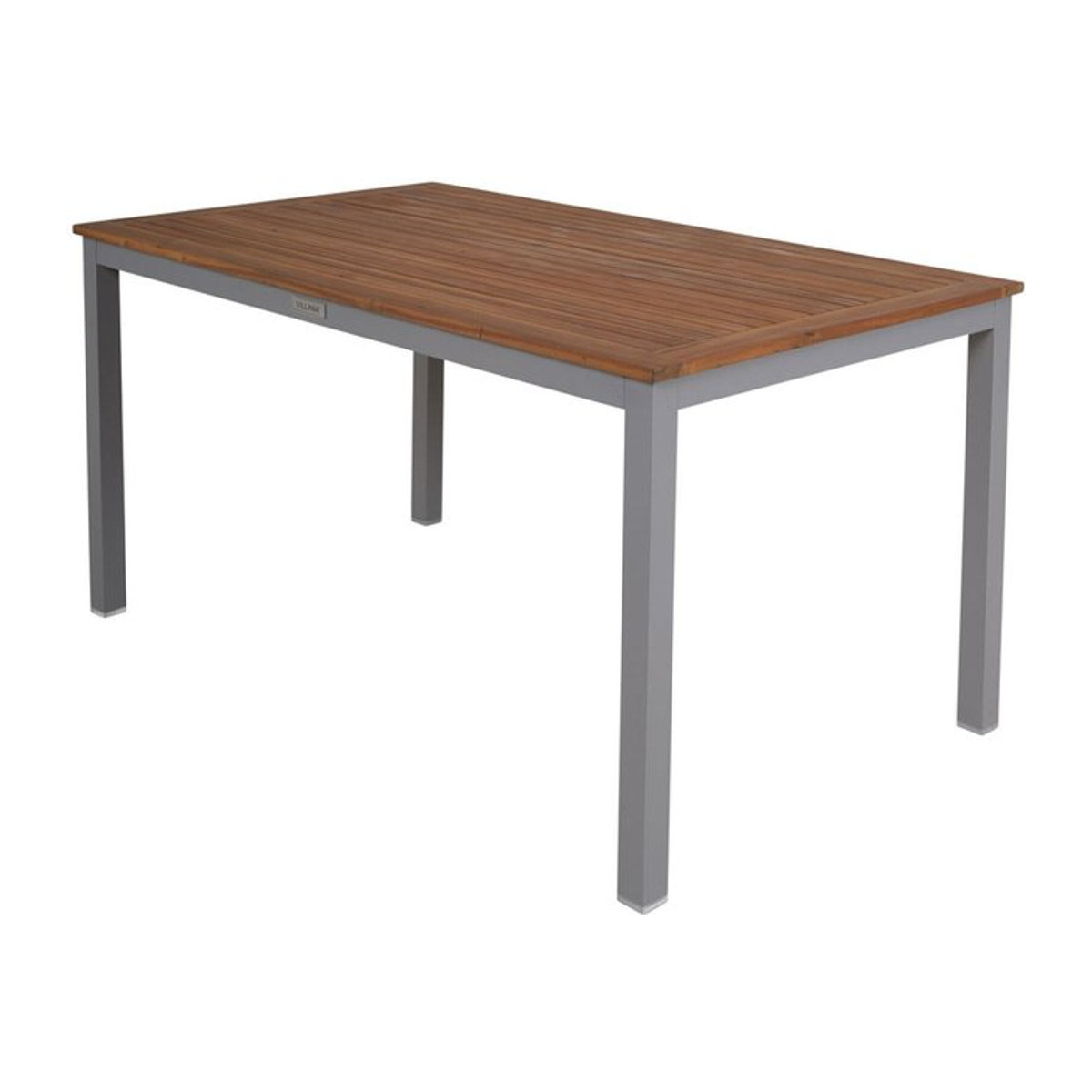 Villana Victoria Gartentisch aus Aluminium und Akazie in Silber und Braun, B: 150 cm, T: 90 cm, H: 74 cm - Bild 1