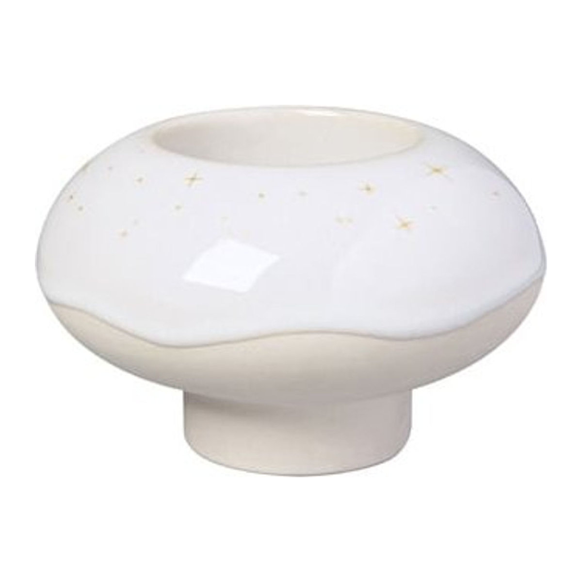 Villeroy & Boch Kerzenhalter Donut Winter Glow aus Keramik in Weiß, Durchmesser: 9,1 cm - Bild 1