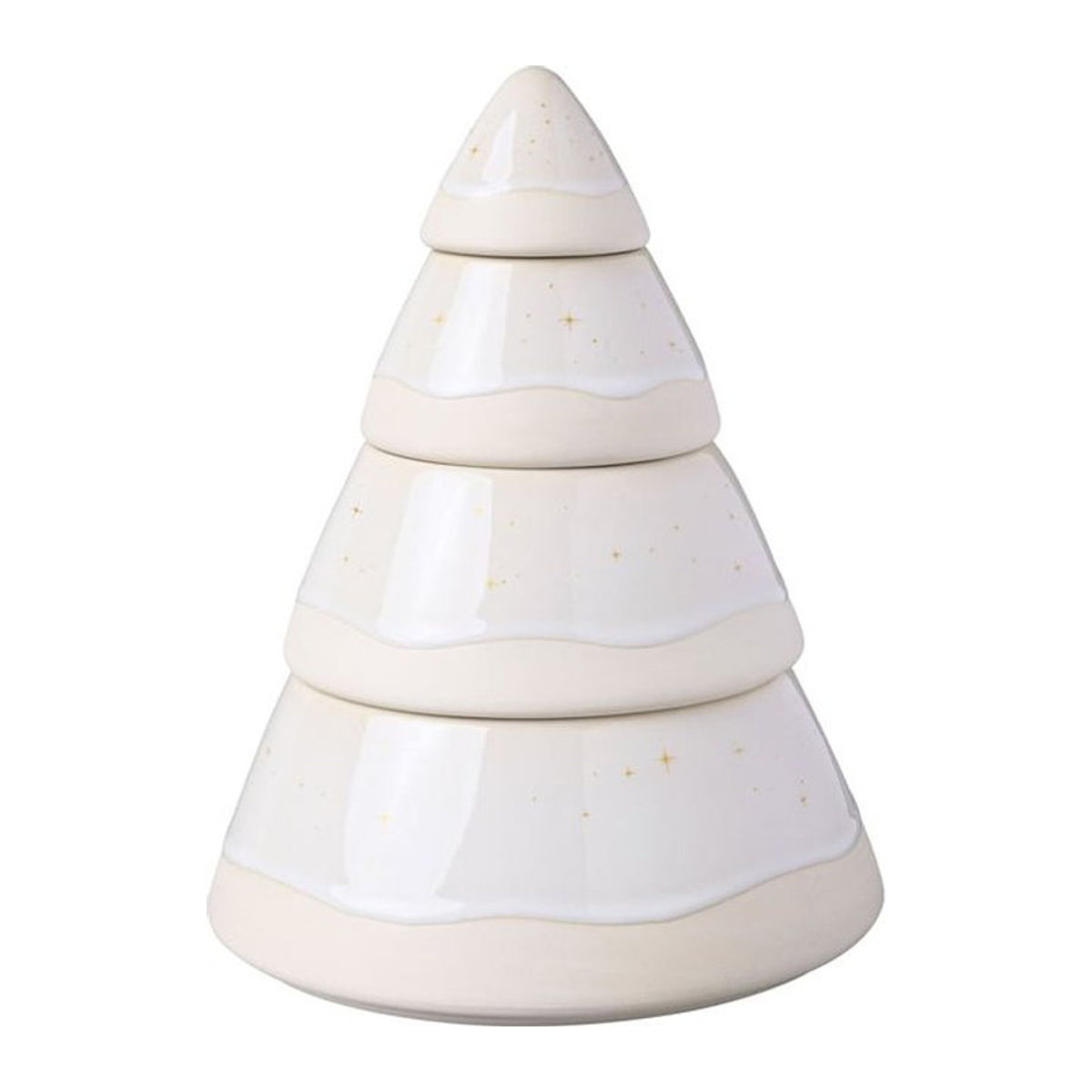 Villeroy & Boch like. Dose Baum Winter Glow aus Keramik in Creme, Durchmesser: 18,8 cm - Bild 1