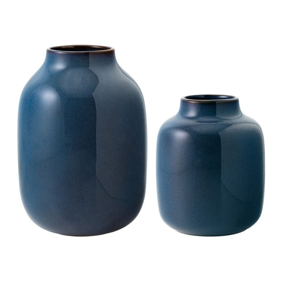 Villeroy & Boch like. Lave Home Shoulder Vasen 2er Set aus Keramik in Blau mit den Höhen 15,5 cm und 22 cm - Bild 1