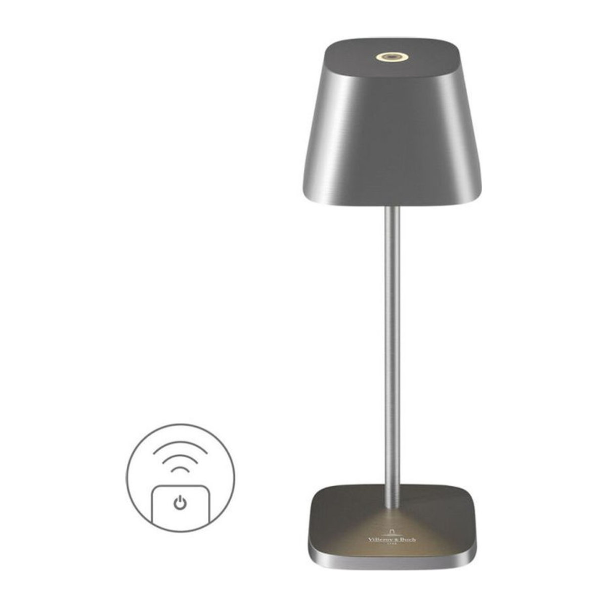 Villeroy & Boch Neapel Micro RC LED-Akku-Tischleuchte aus Aluminium in Anthrazit, B/T/H: 6,5 x 6,5 x 20 cm - Bild 1