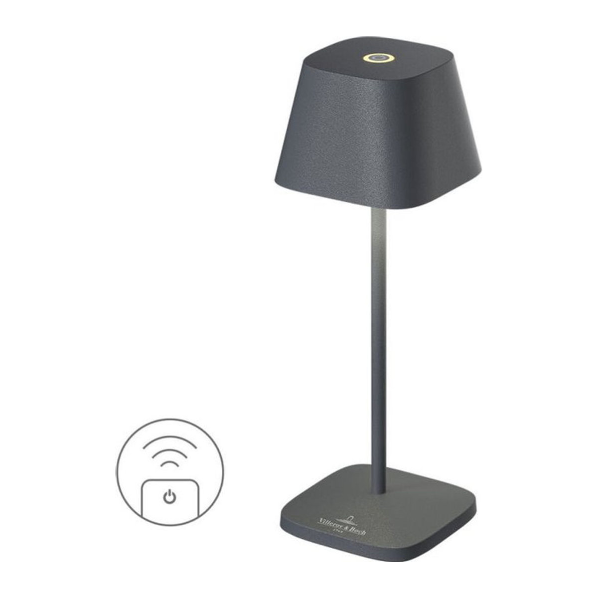 Villeroy & Boch Neapel Micro RC LED Akku-Tischleuchte aus Aluminium in Anthrazit, H x B x T: 20 x 6,5 x 6,5 cm - Bild 1