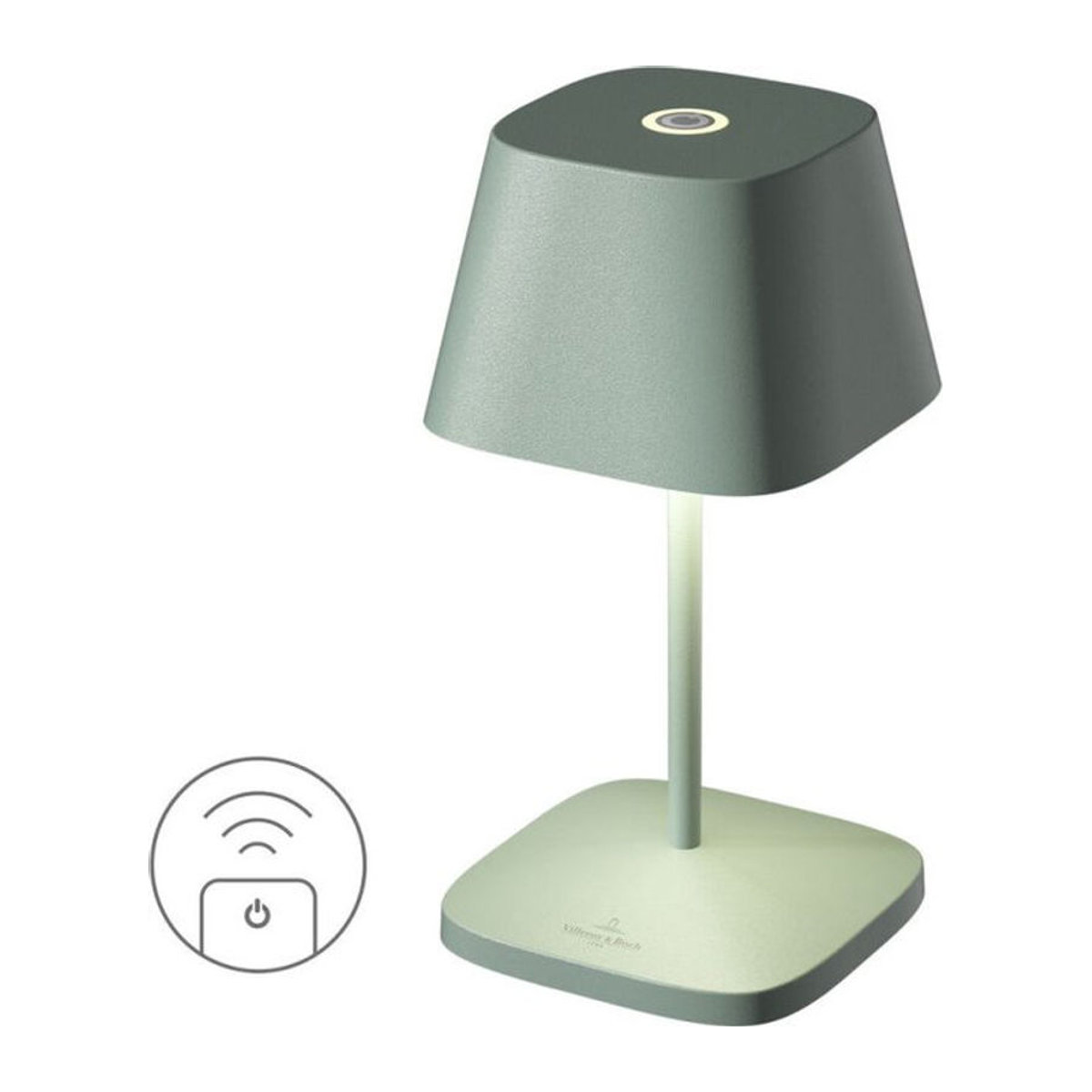 Villeroy & Boch Neapel RC Akku-Tischleuchte aus Aluminium in Grün mit LED, B/T/H: 10 x 10 x 20 cm - Bild 1
