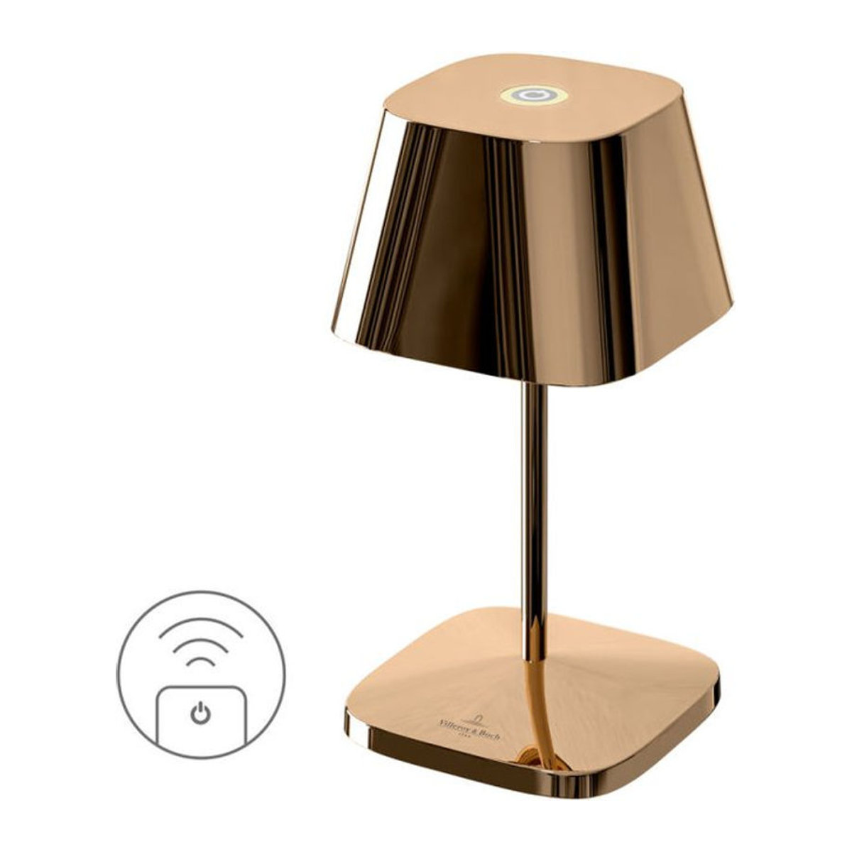 Villeroy & Boch Neapel RC LED-Akku-Tischleuchte aus Aluminium in Rosa, B: 10 cm, T: 10 cm, H: 20 cm - Bild 1