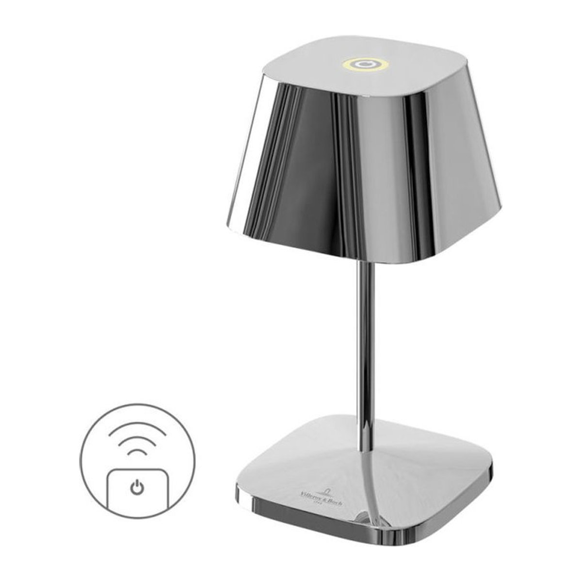 Villeroy & Boch Neapel RC LED Akku-Tischleuchte in Chrom, B/T/H: 10 x 10 x 20 cm - Bild 1