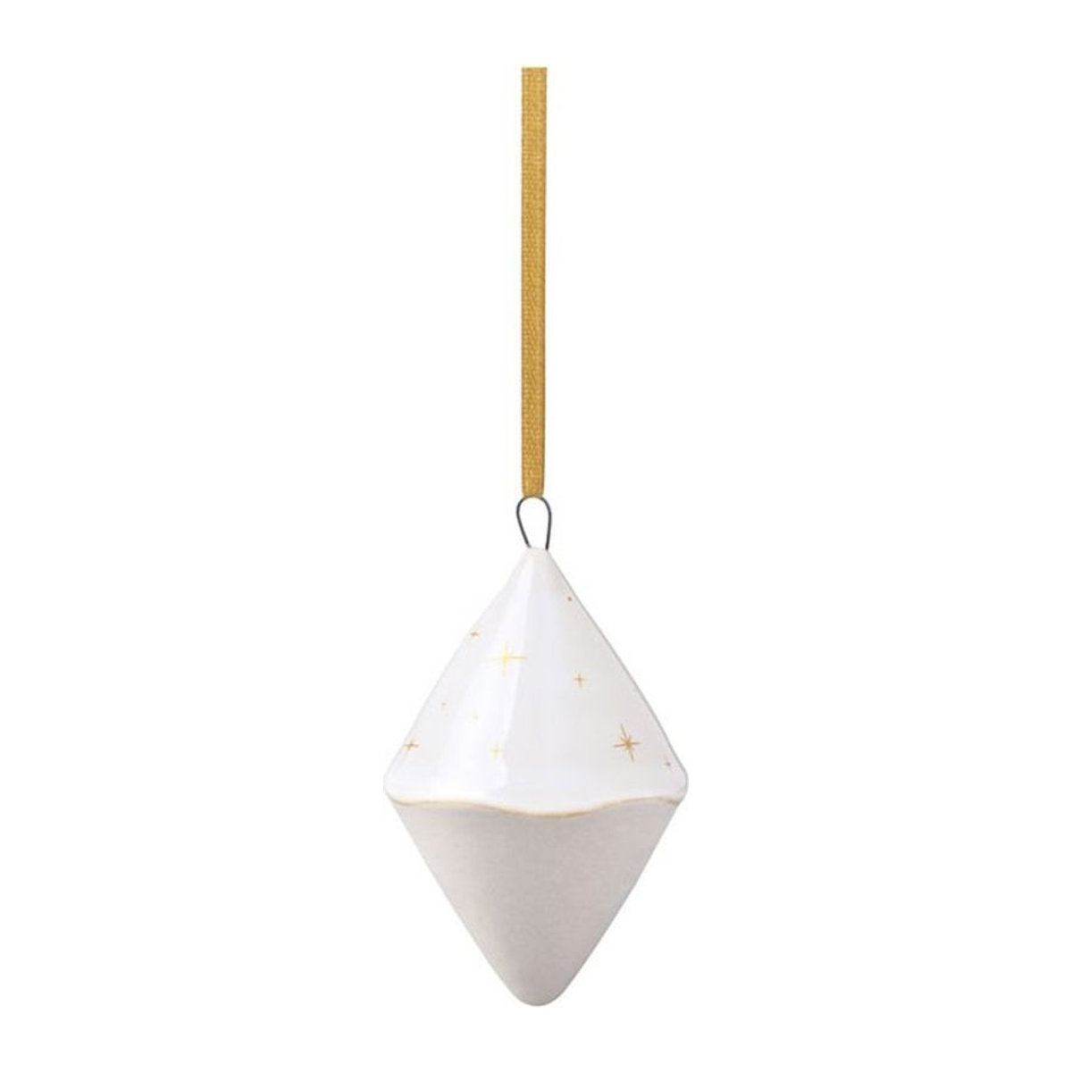 Villeroy & Boch Ornament Doppelkegel Winter Glow Weihnachtsdekoration aus weißem Porzellan - Bild 1