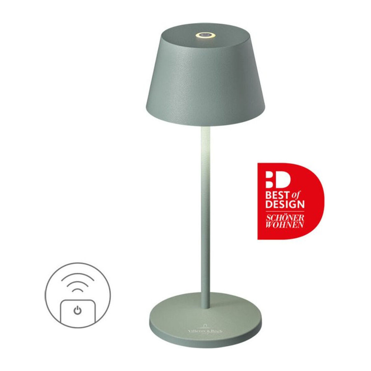 Villeroy & Boch SEOUL MICRO RC Akku-Tischleuchte aus Aluminium in Grün mit warmweißem LED-Licht - Bild 1