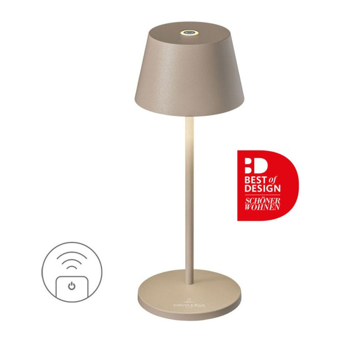 Villeroy & Boch SEOUL MICRO RC Akku-Tischleuchte LED in Beige mit warmweißem Licht - Bild 1