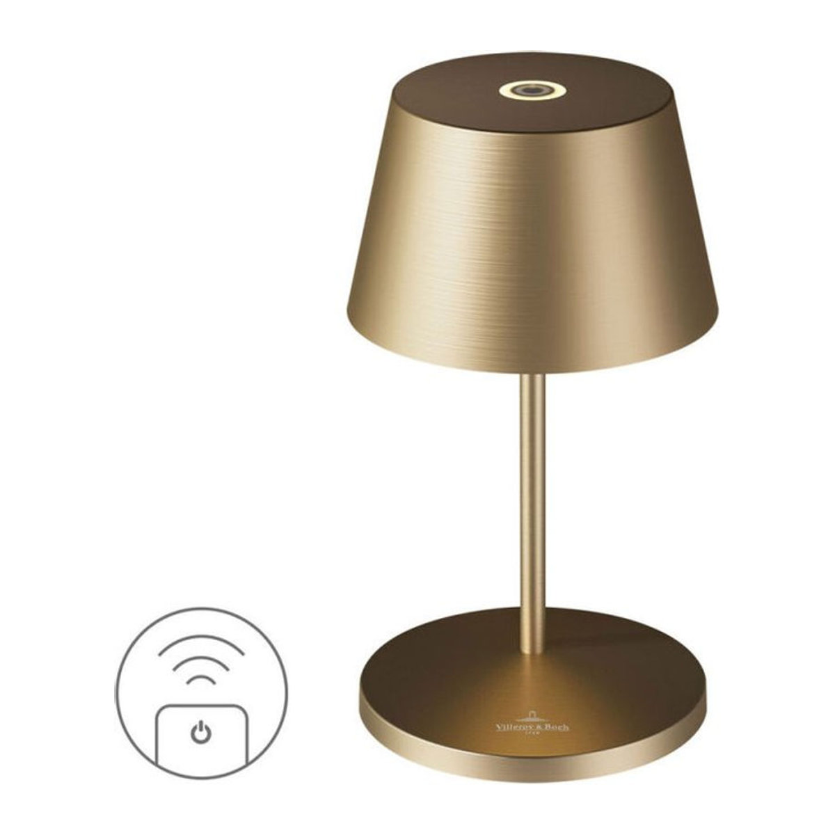 Villeroy & Boch SEOUL RC LED-Akku-Tischleuchte in Gold gebürstet, Durchmesser: 11 cm, Höhe: 20 cm - Bild 1