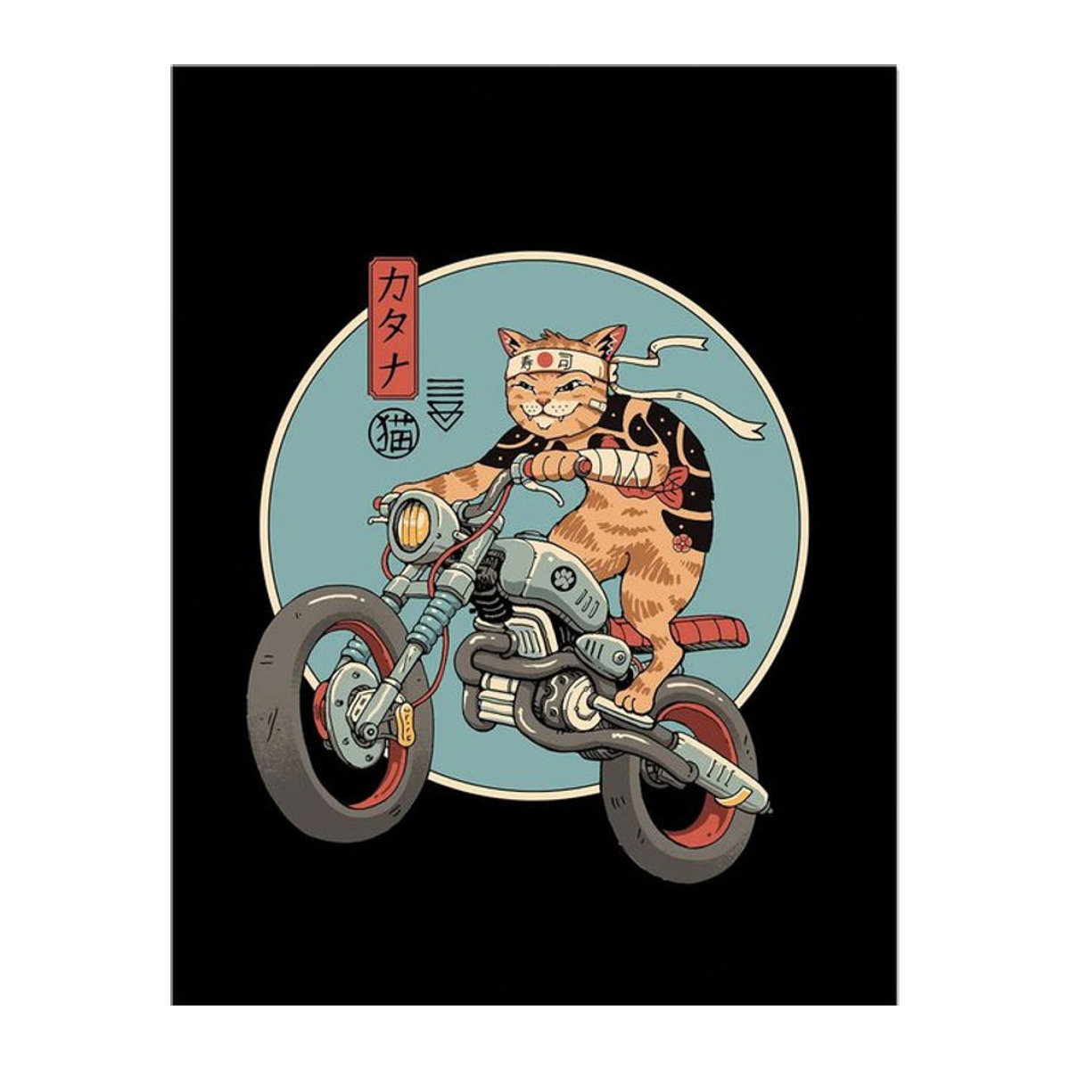 Vincent Trinidad Catana Motorrad gerahmtes Poster in Querformat, mehrfarbig mit Acrylglas - Bild 1