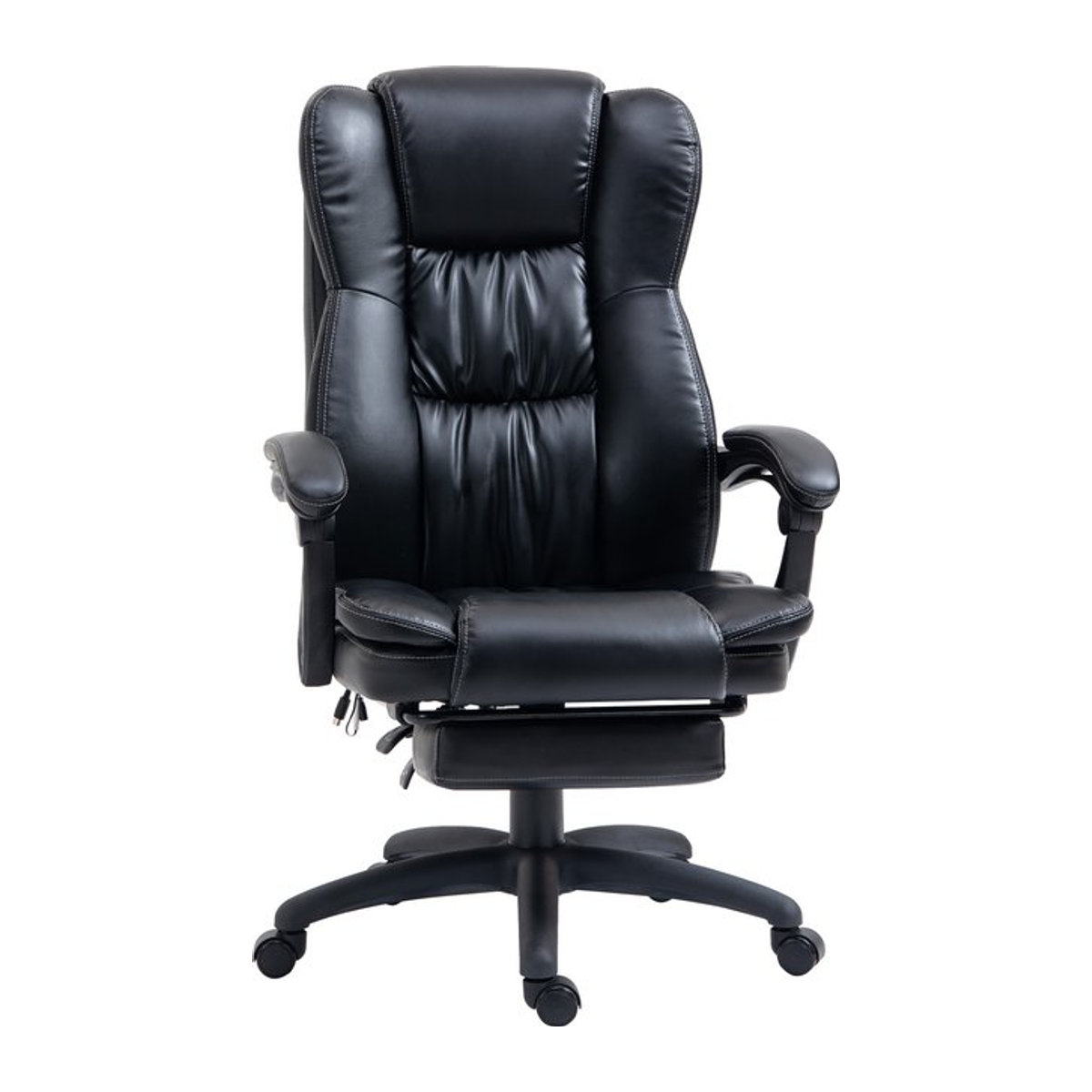 Vinsetto Schreibtischstuhl mit Massagefunktion und Fußstütze, Schwarz, B/T/H: 68,5 x 68,5 x 119-127 cm, Aosom - Bild 1