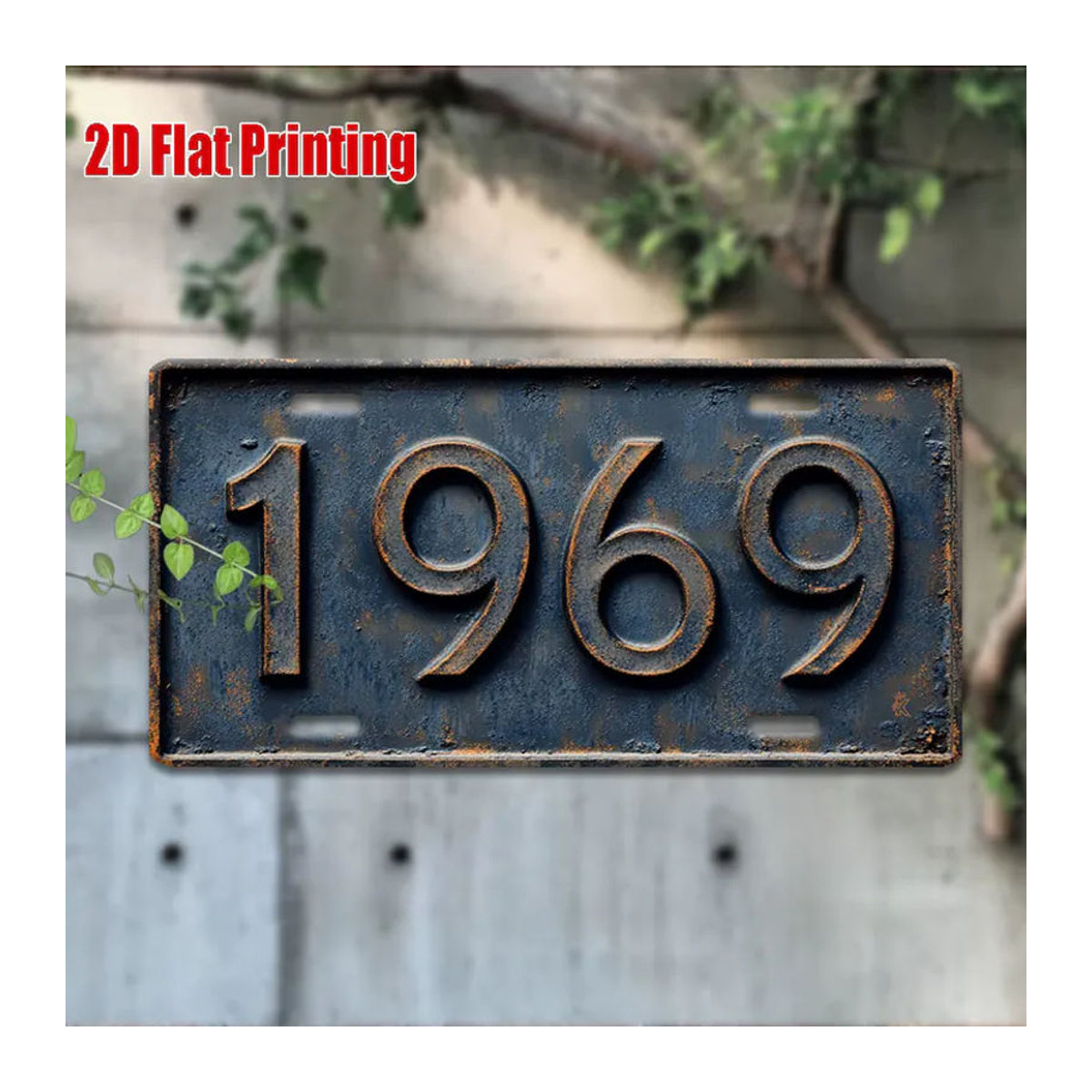 Vintage 1969 Metallschild CIFBUY Schwarz Rechteckig Wanddekoration für Garage und Bar B/H/T: 30 x 30 x 30 cm - Bild 2