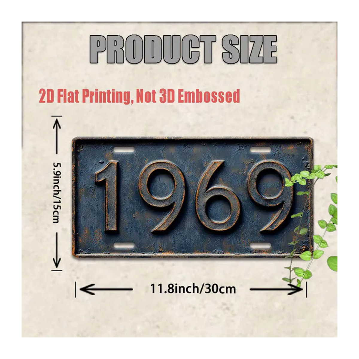 Vintage 1969 Metallschild CIFBUY Schwarz Rechteckig Wanddekoration für Garage und Bar B/H/T: 30 x 30 x 30 cm - Bild 4