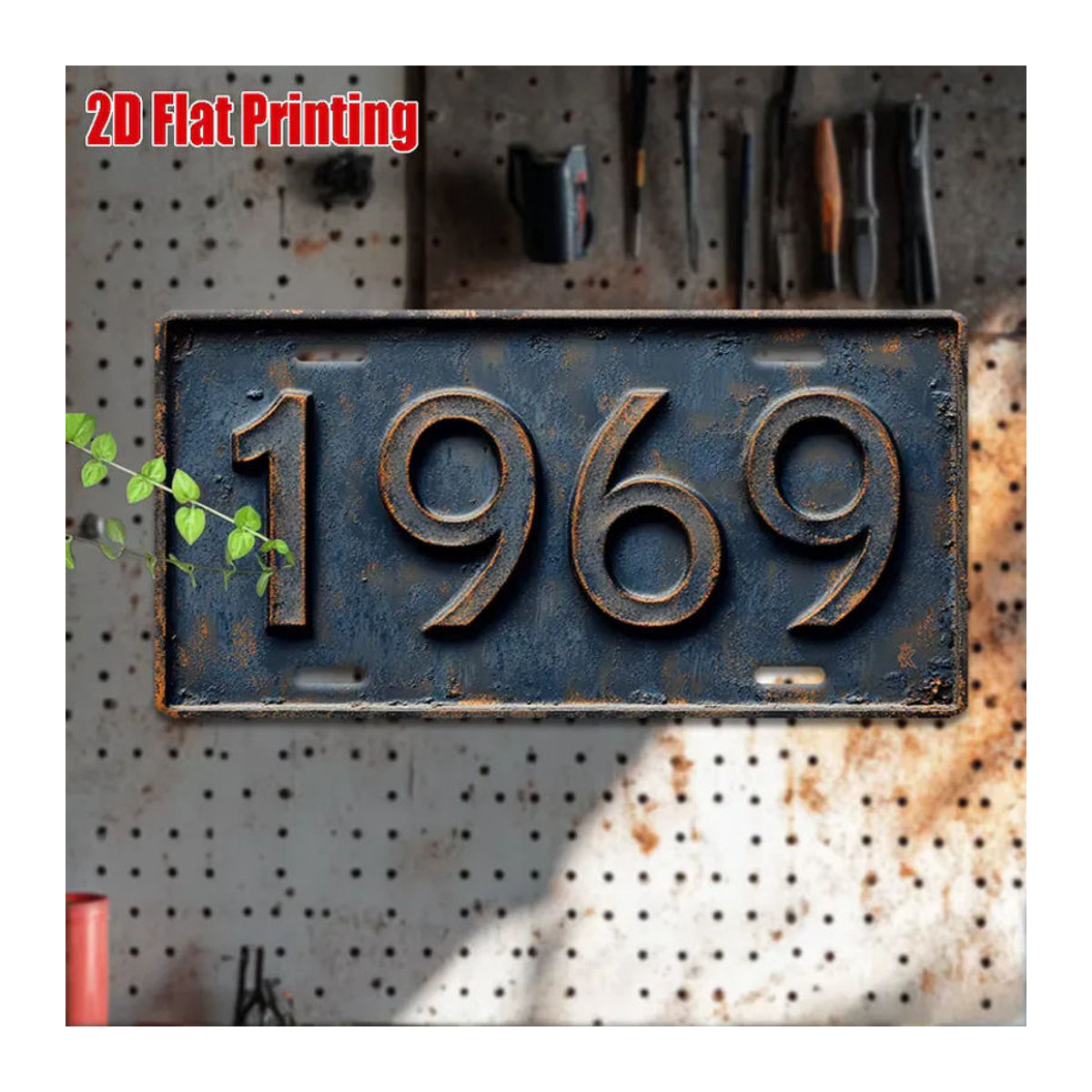 Vintage 1969 Metallschild CIFBUY Schwarz Rechteckig Wanddekoration für Garage und Bar B/H/T: 30 x 30 x 30 cm - Bild 5