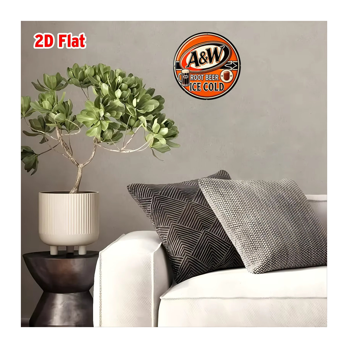 Vintage A&W Root Beer Aluminium Wandschild in Orange mit Retro-Design für Küche und Zuhause - Bild 5