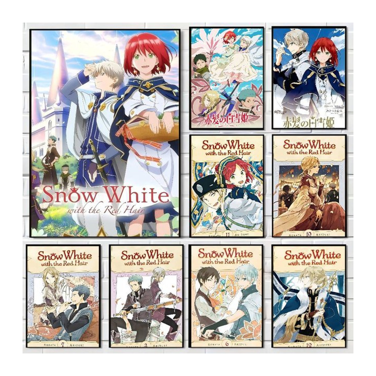 Vintage Anime DIY Poster mit R-Rothaar Porträt in Weiß und Mehrfarbig auf Papier für die Wandmontage - Bild 1