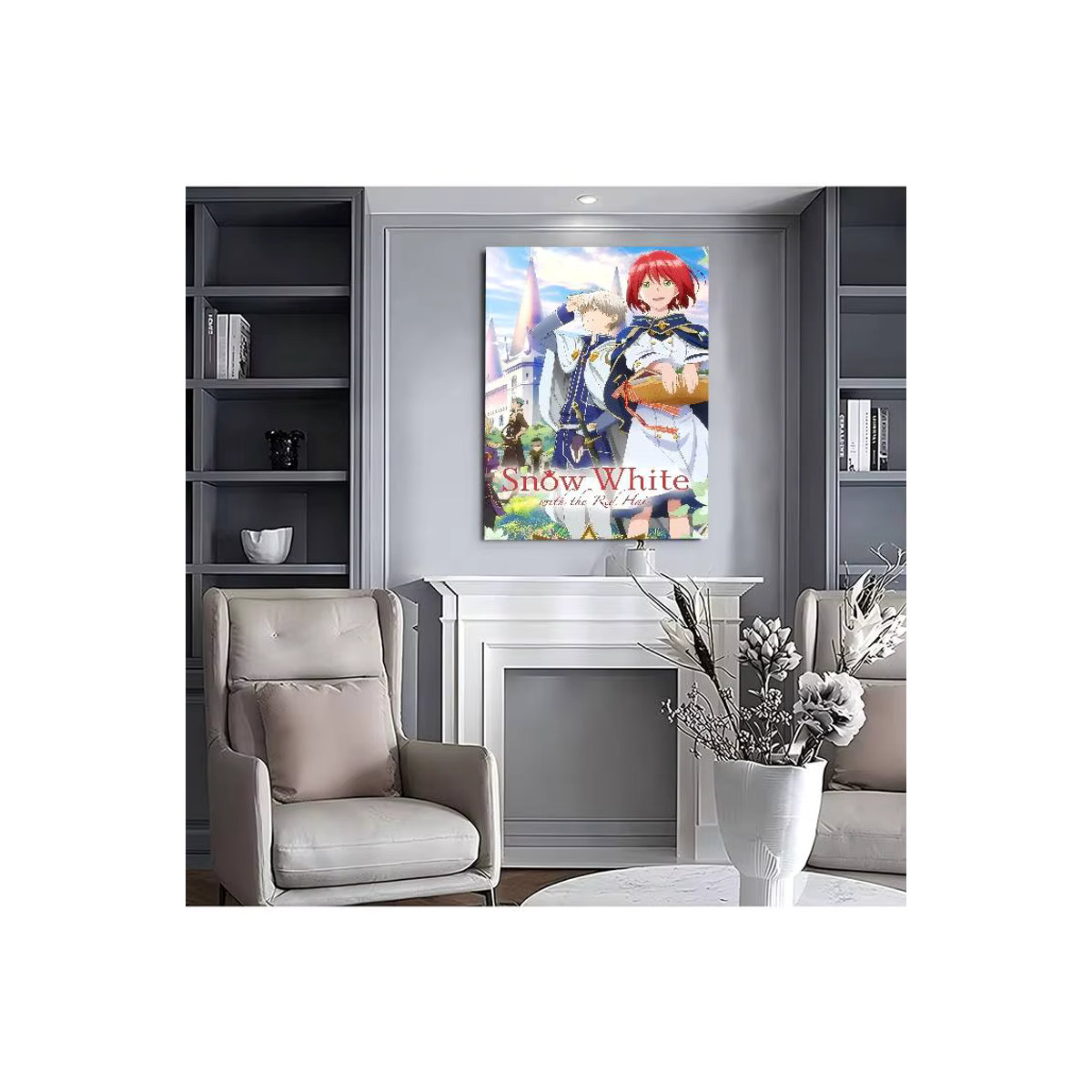 Vintage Anime DIY Poster mit R-Rothaar Porträt in Weiß und Mehrfarbig auf Papier für die Wandmontage - Bild 7