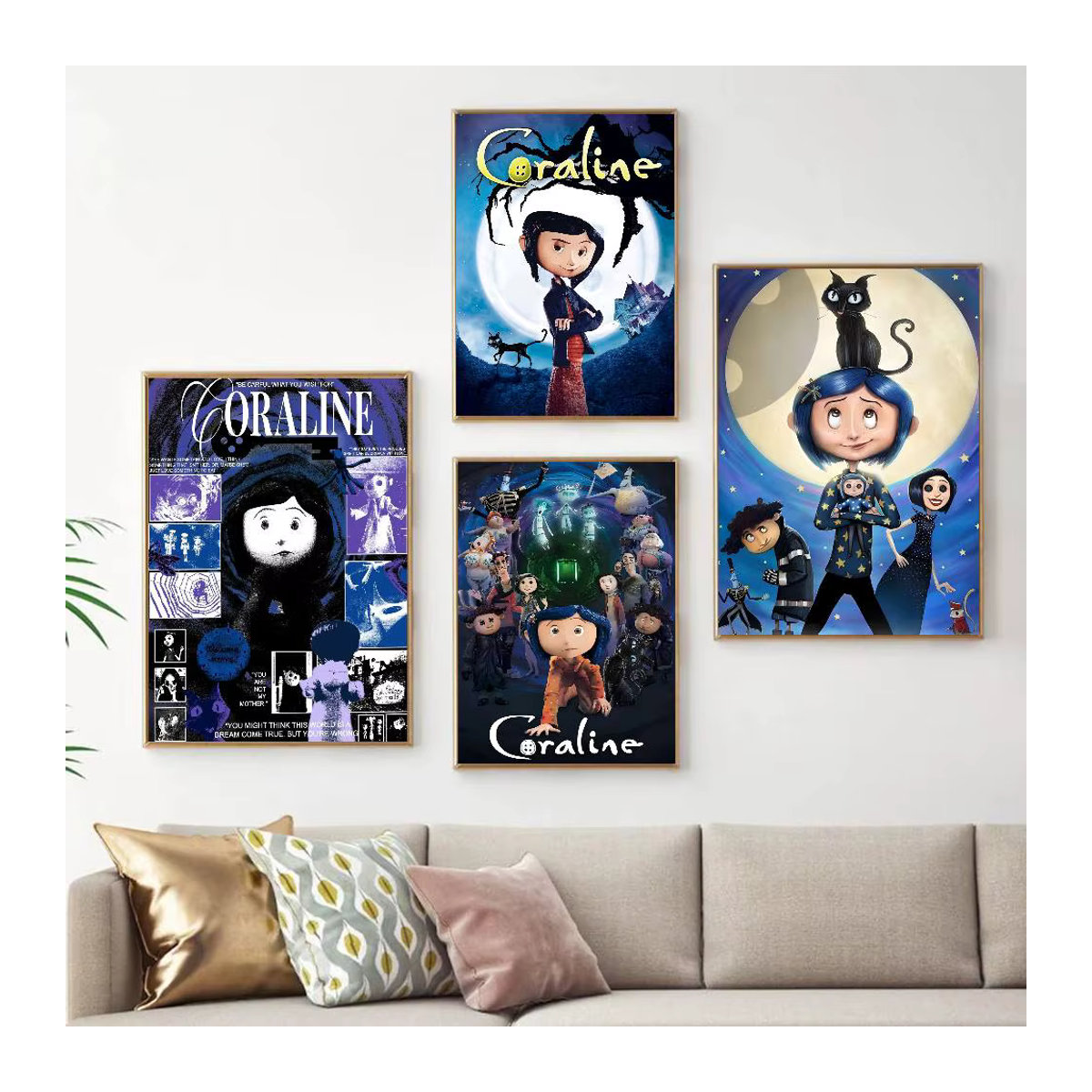 Vintage Anime Poster C-Coraline Porträt Wandkunst in HD-Qualität, mehrfarbig, rahmenlos, Hochformat - Bild 2