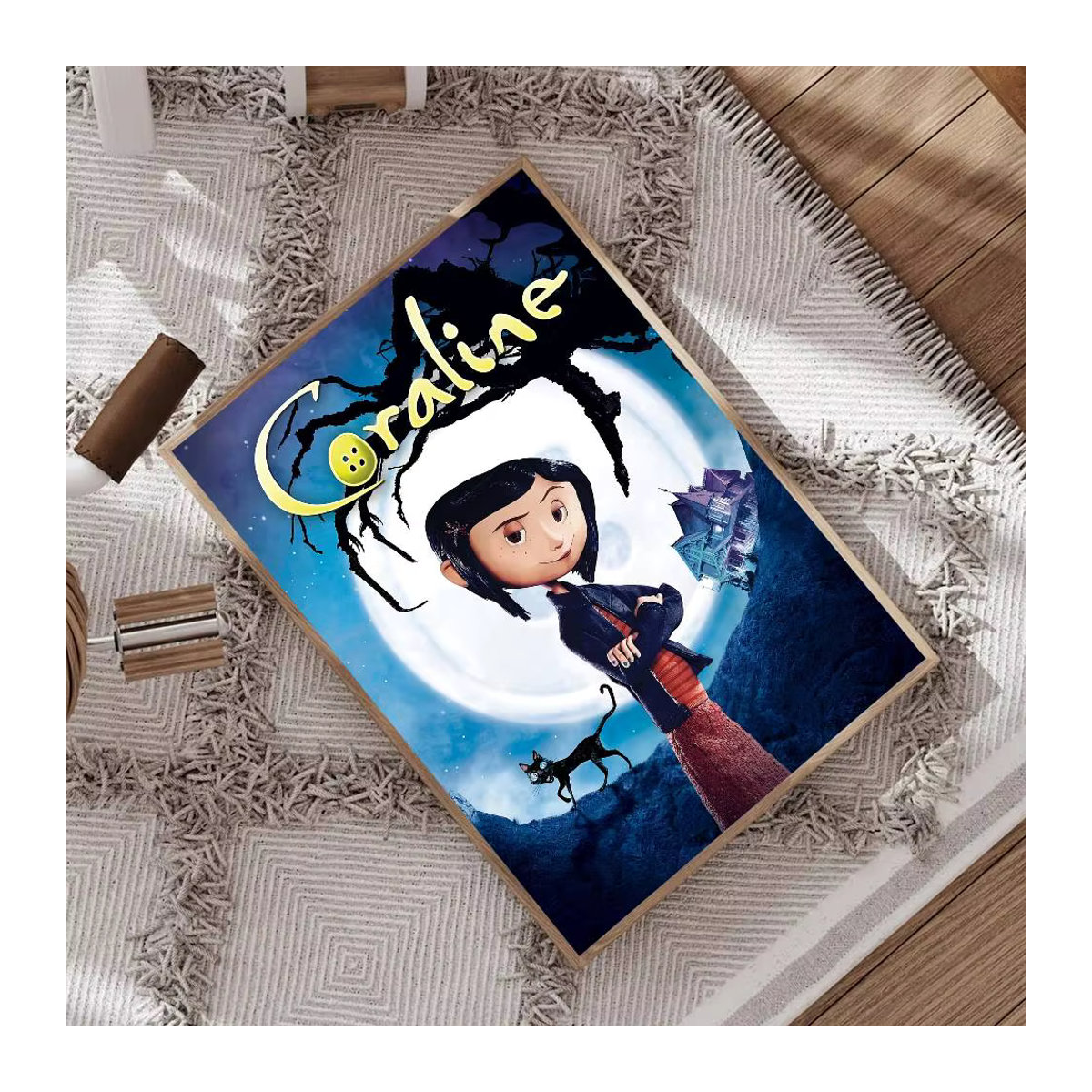 Vintage Anime Poster C-Coraline Porträt Wandkunst in HD-Qualität, mehrfarbig, rahmenlos, Hochformat - Bild 4