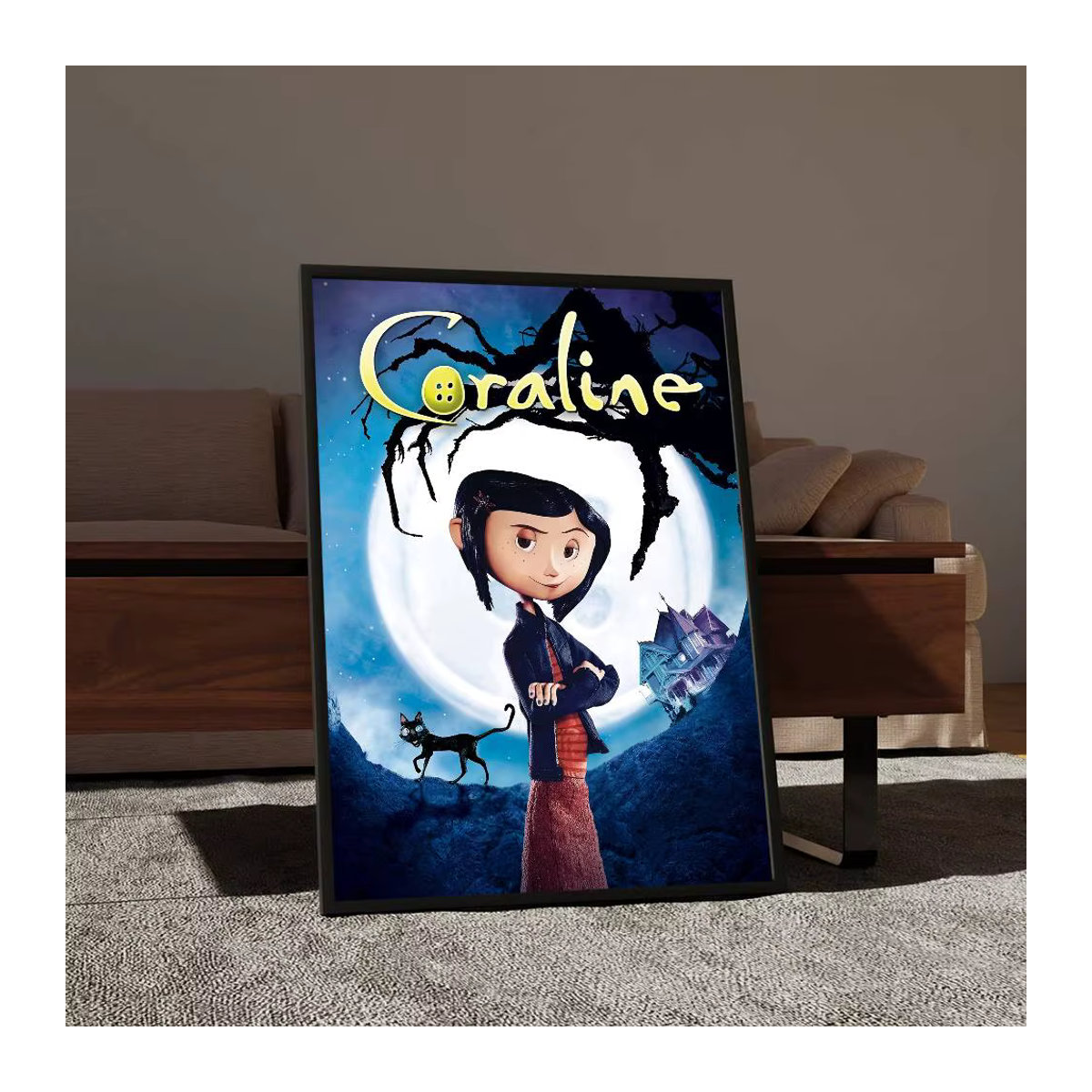 Vintage Anime Poster C-Coraline Porträt Wandkunst in HD-Qualität, mehrfarbig, rahmenlos, Hochformat - Bild 5