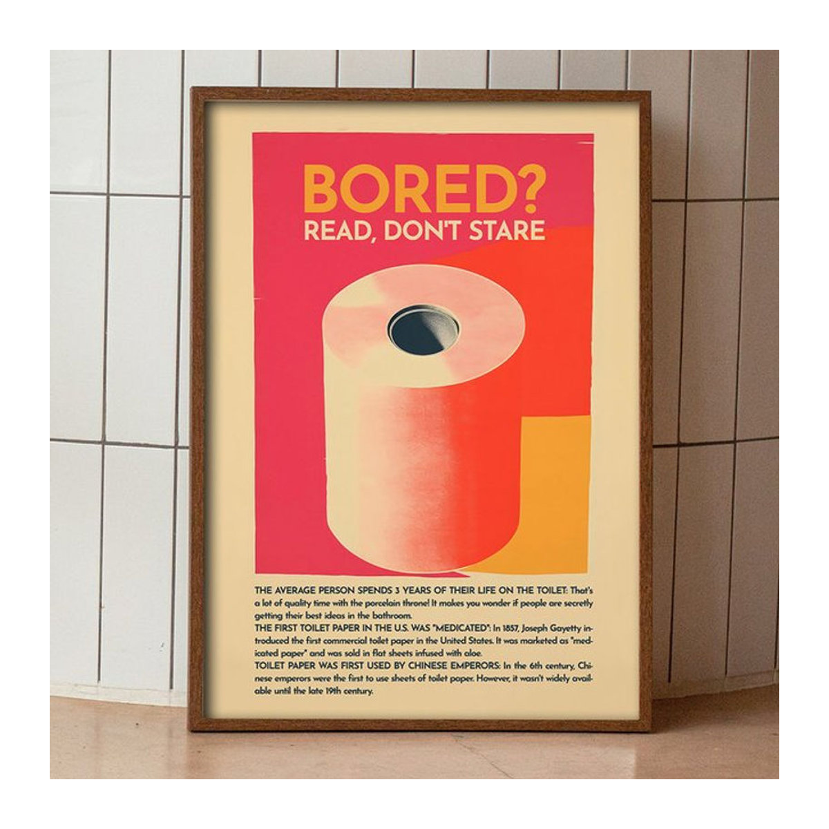 Vintage Badezimmer Wandkunst Retro Toilette Poster in mehrfarbigem Design als Leinwand oder Papier für deine Dekoration - Bild 1