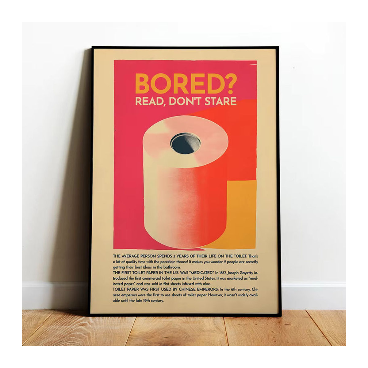 Vintage Badezimmer Wandkunst Retro Toilette Poster in mehrfarbigem Design als Leinwand oder Papier für deine Dekoration - Bild 2