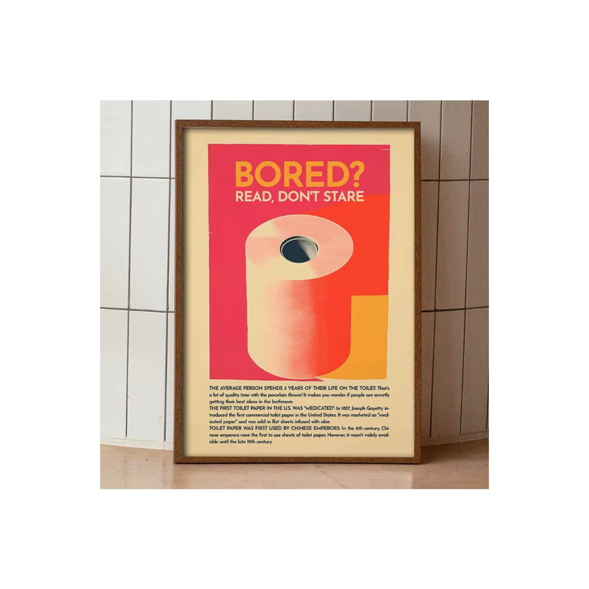 Vintage Badezimmer Wandkunst Retro Toilette Poster in mehrfarbigem Design als Leinwand oder Papier für deine Dekoration - Bild 4