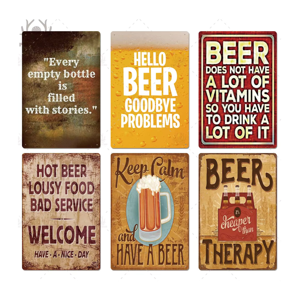 Vintage Bier Zinn Metallschild Putuo Decor Wanddekoration für Bar und Pub, mehrfarbig, B/H: 20 x 30 cm - Bild 2