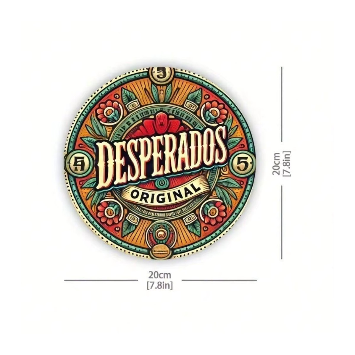 Vintage Blechschild CIFBUY Cowboy Desperados Western Metall-Wanddekoration mehrfarbig B/B/B: 20,32 x 20,32 x 0,2 cm - Bild 2