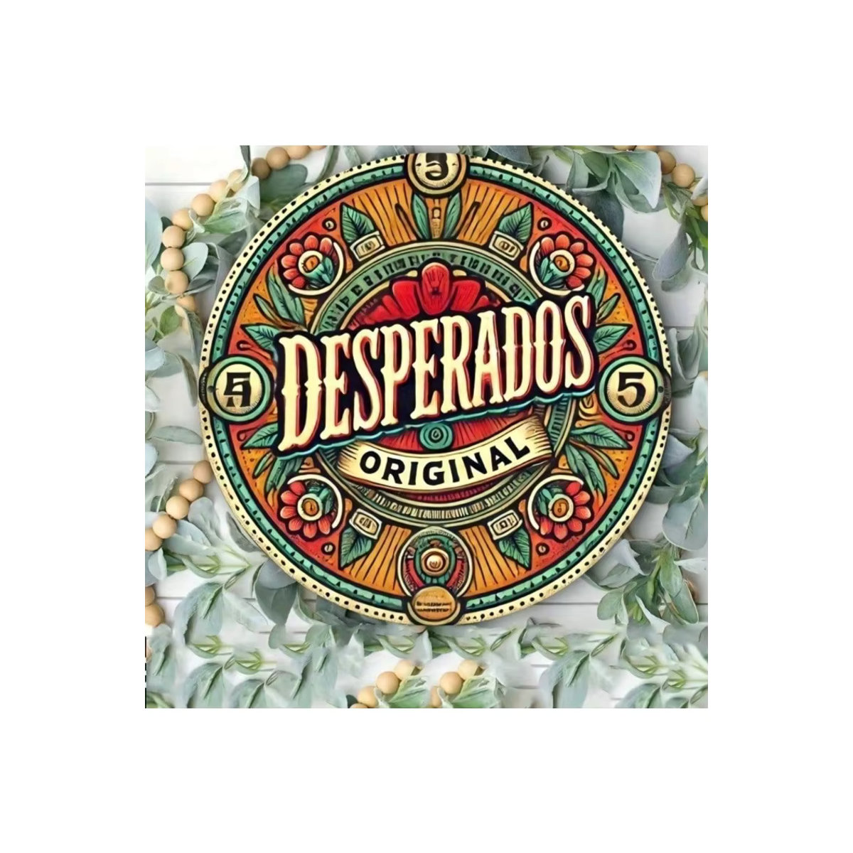 Vintage Blechschild CIFBUY Cowboy Desperados Western Metall-Wanddekoration mehrfarbig B/B/B: 20,32 x 20,32 x 0,2 cm - Bild 3