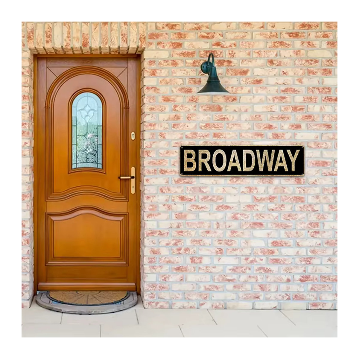 Vintage Broadway-Straßenschild Wanddekoration aus Metall in Gold und Schwarz, B: 40 cm, H: 40 cm, T: 10 cm - Bild 6