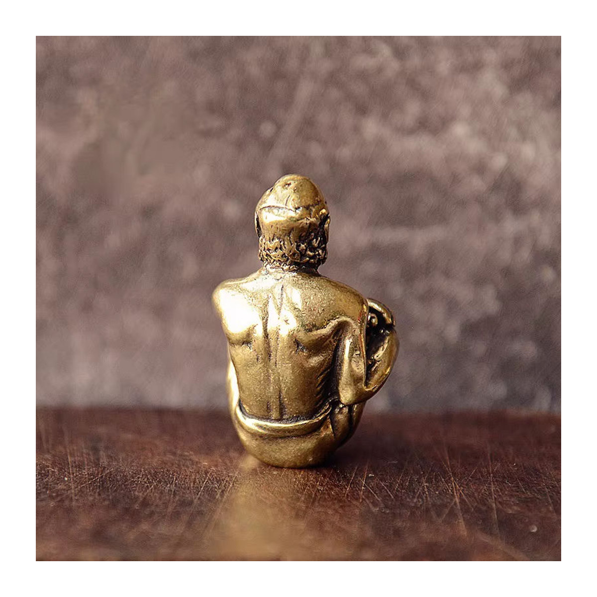 Vintage Buddha Dharma Statue aus Messing und Bronze in Gold, stehende Buddha Figur als dekoratives Ornament - Bild 1