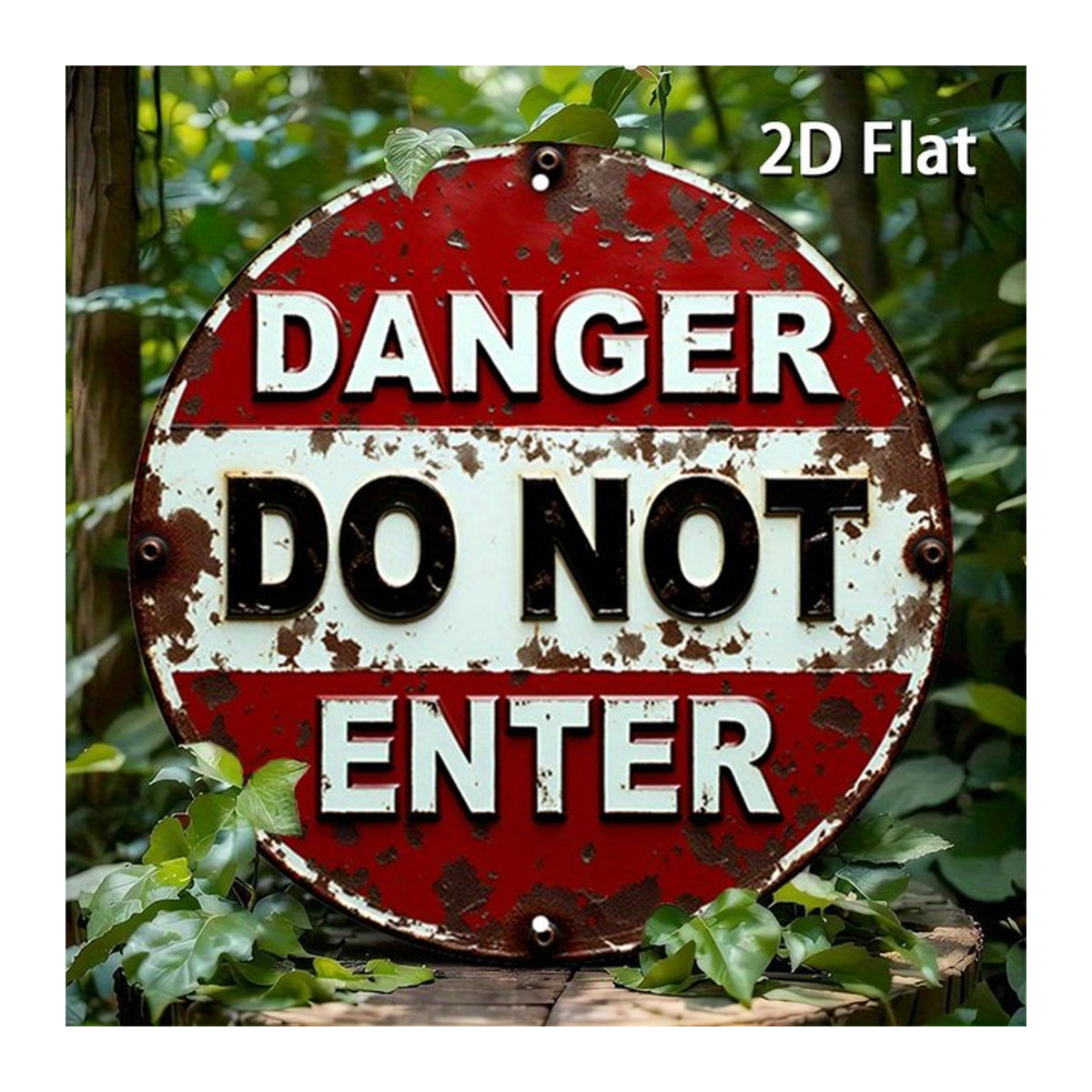 Vintage Danger Do Not Enter Aluminium-Metallschild in Rot und Weiß für die Wandmontage - Bild 1