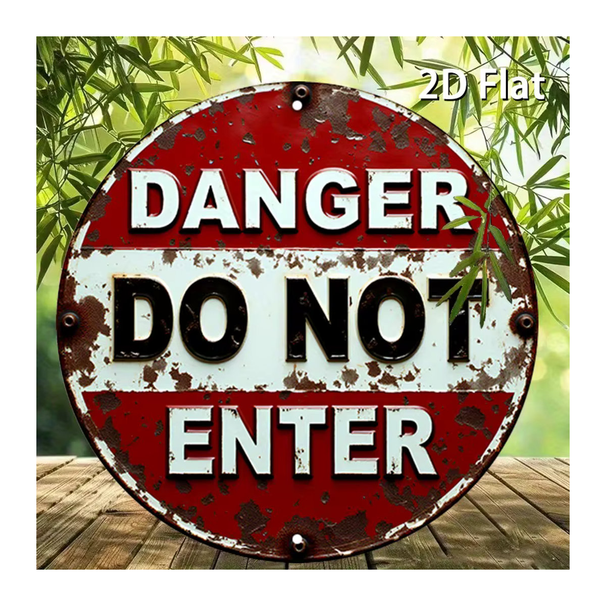 Vintage Danger Do Not Enter Aluminium-Metallschild in Rot und Weiß für die Wandmontage - Bild 3