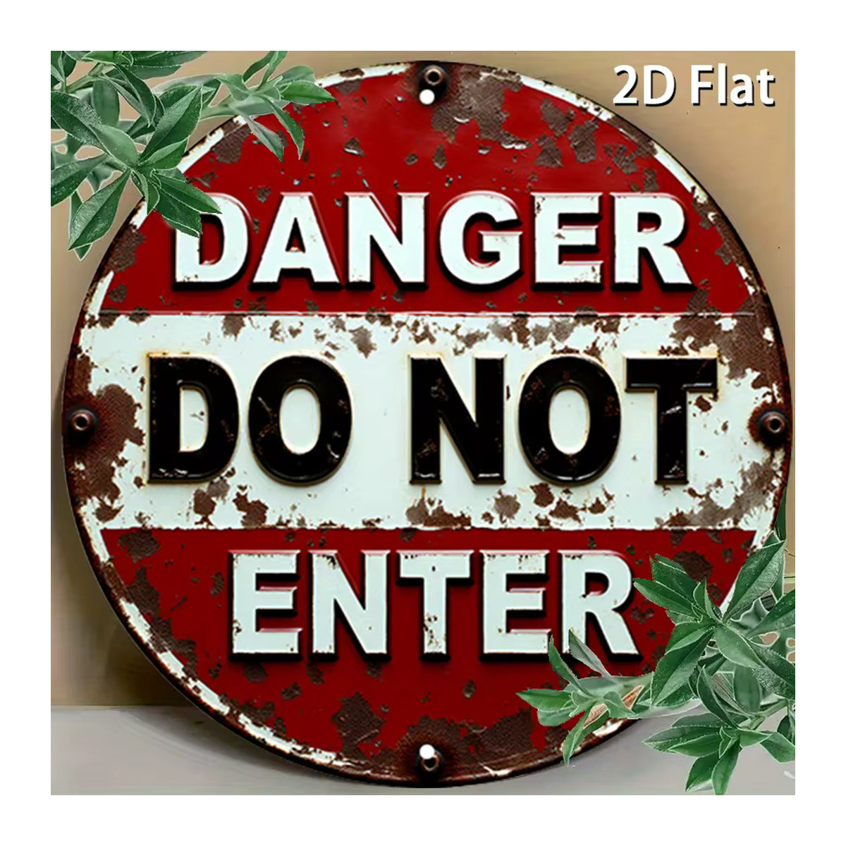 Vintage Danger Do Not Enter Aluminium-Metallschild in Rot und Weiß für die Wandmontage - Bild 5