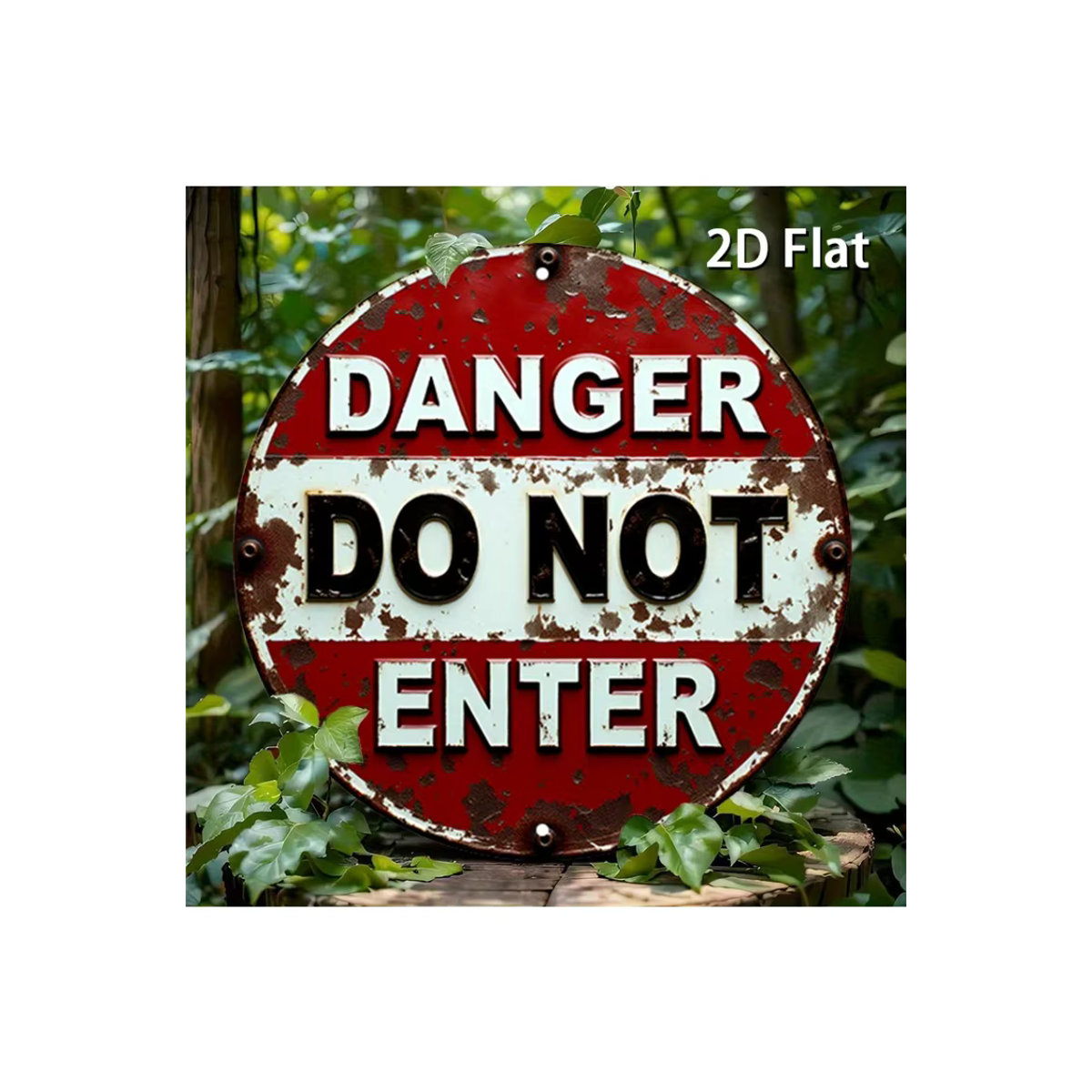Vintage Danger Do Not Enter Aluminium-Metallschild in Rot und Weiß für die Wandmontage - Bild 7