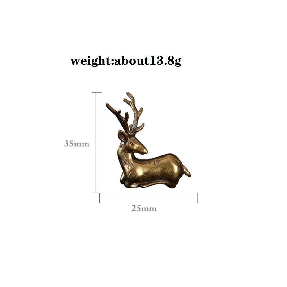 Vintage Elch Miniatur Figur aus Messing in Gold als Weihnachts Dekoration und Desktop Ornament - Bild 3