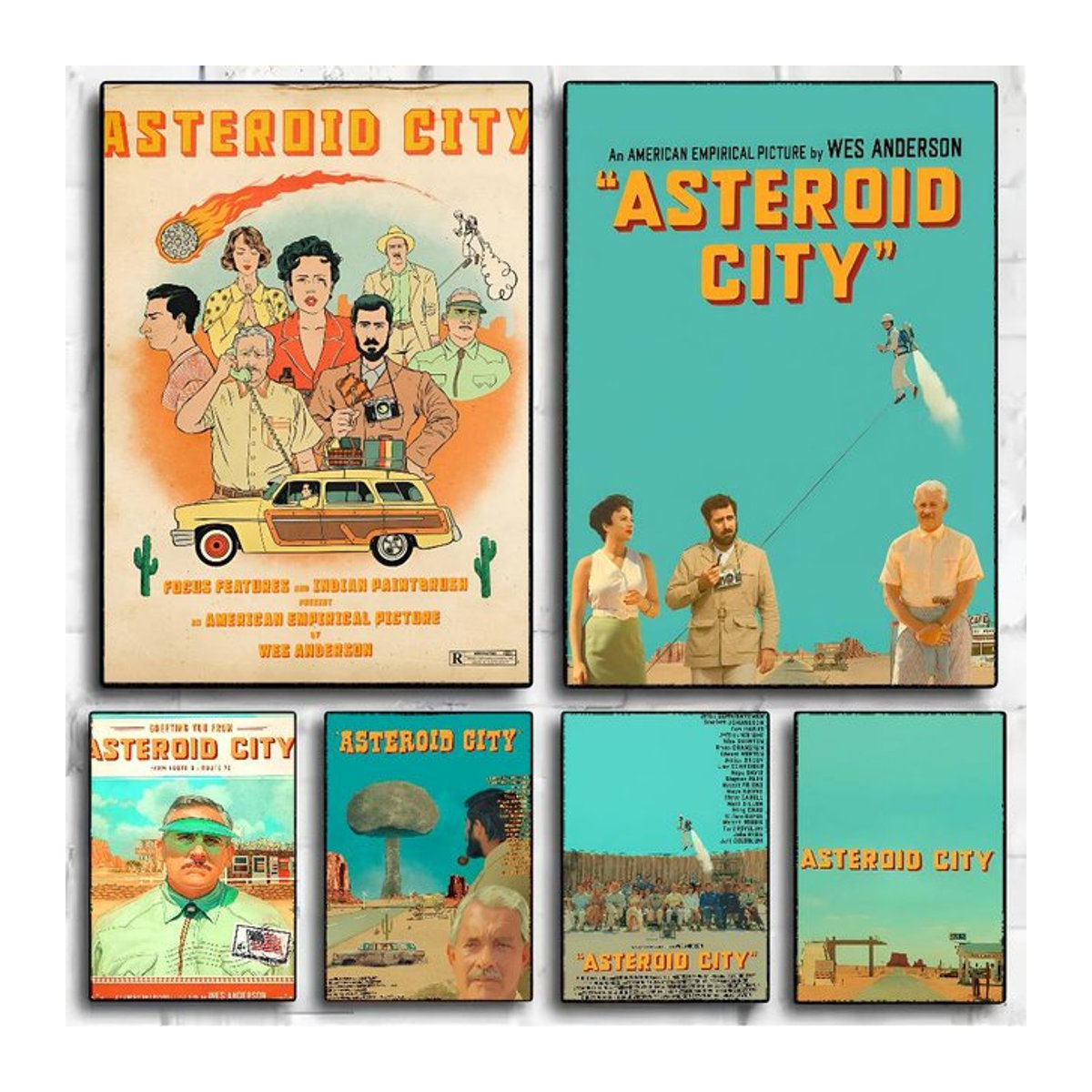 Vintage Film Poster Asteroid City von moetch als mehrfarbiger Wanddekor im Hochformat aus Papier für dein Zuhause oder Café - Bild 1